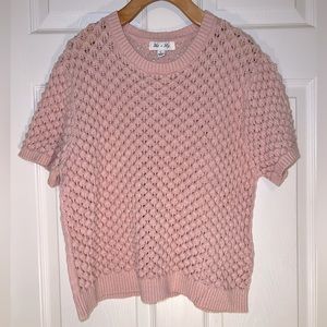 Pink short sleeve sweater